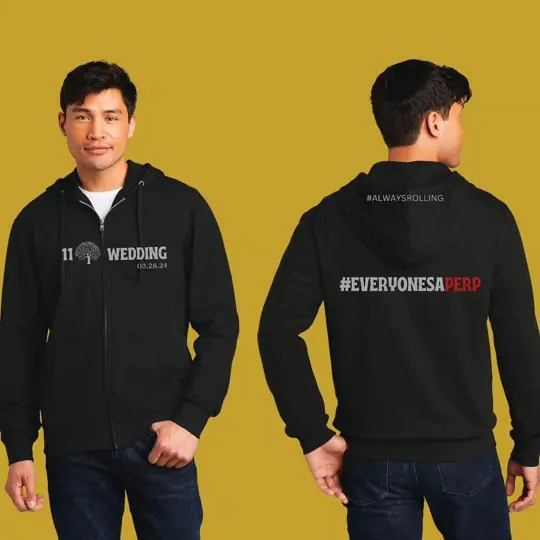 Zip-up hoodies · a special wedding by Croma Custom Apparel